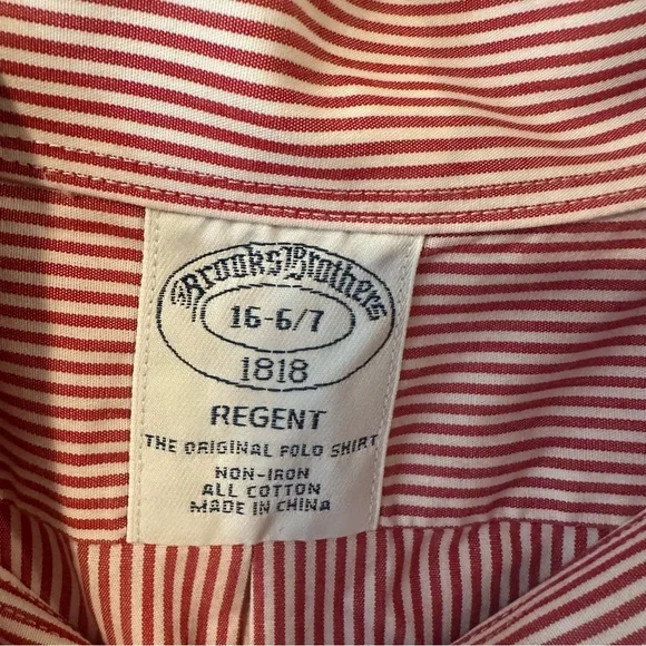 Brooks Brothers Red and White Striped Dress Shirt Regent Original Polo Shirt - Picture 2 of 7